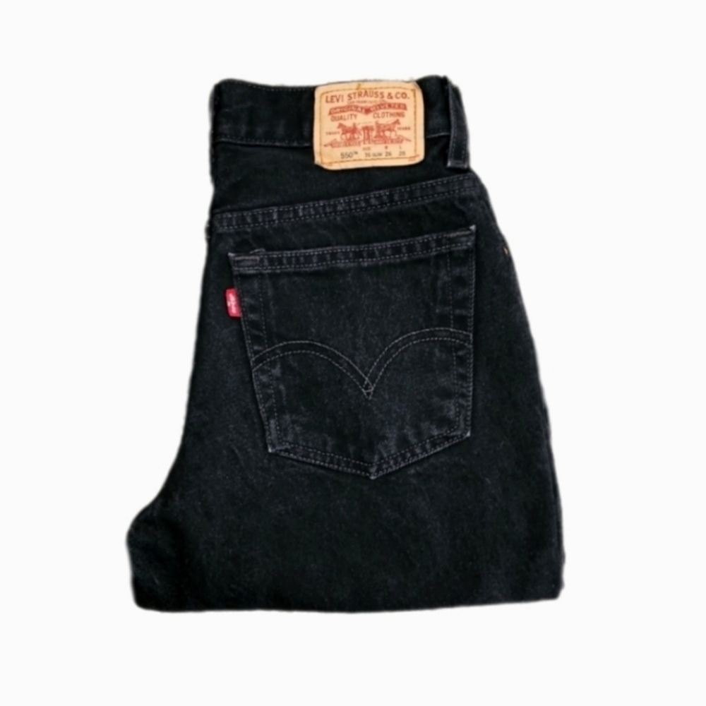 Levi Strauss Boys Black Jeans Denim Black Washed Slim Size 16 W26 L28 - Picture 1 of 12